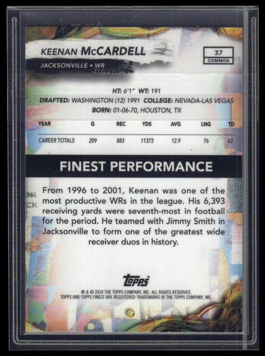 2024 Finest #37 Keenan McCardell Blue Refractor #/200