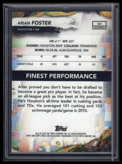 2024 Finest #121 Arian Foster Green Refractor #/35