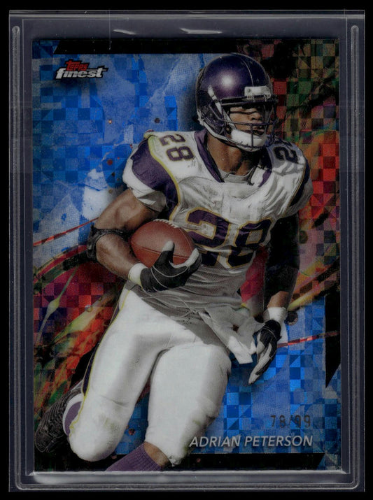 2024 Finest #48 Adrian Peterson Blue Checkerboard Refractor #/99