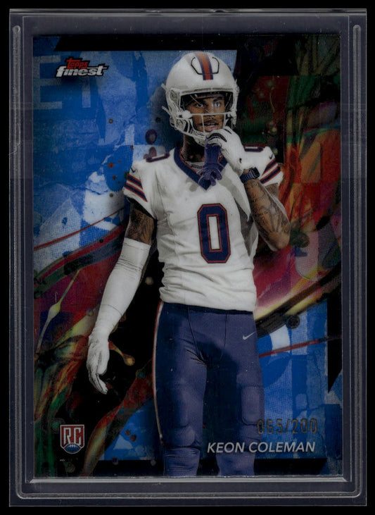 2024 Finest #92 Keon Coleman Blue Refractor #/200