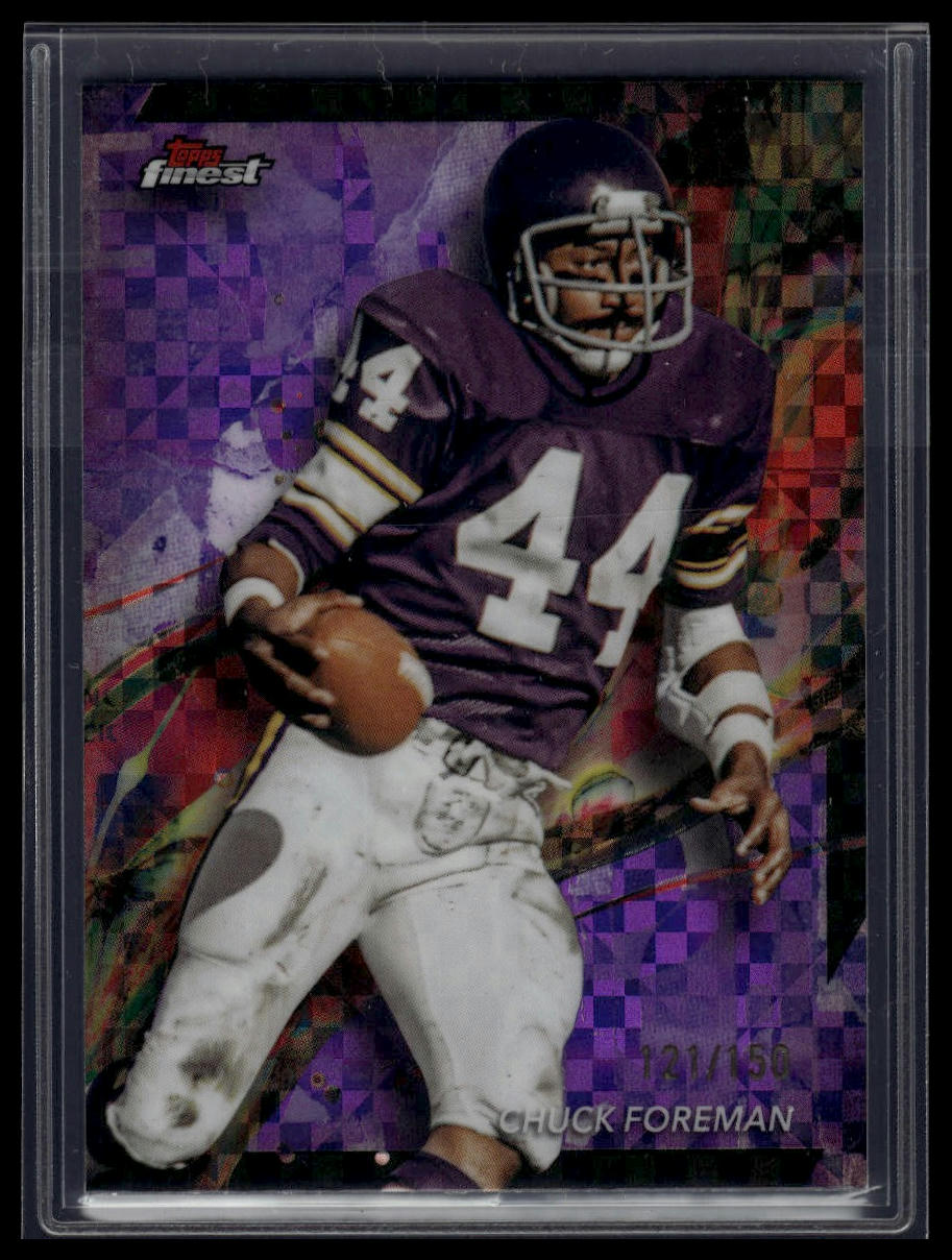 2024 Finest #49 Chuck Foreman Purple Checkerboard Refractor #/150