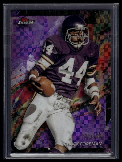 2024 Finest #49 Chuck Foreman Purple Checkerboard Refractor #/150