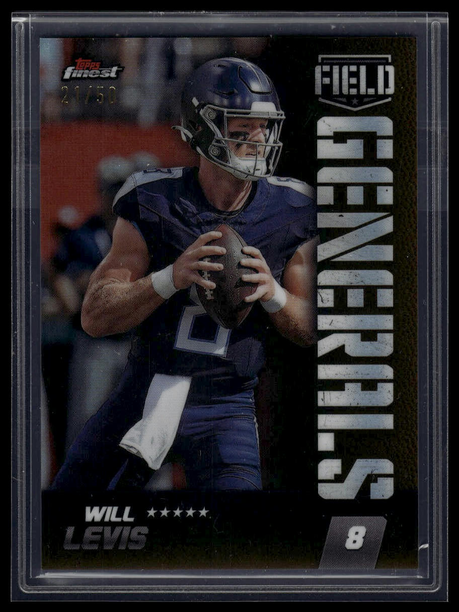 2024 Finest #FG-26 Will Levis Field Generals Gold Refractor #/50
