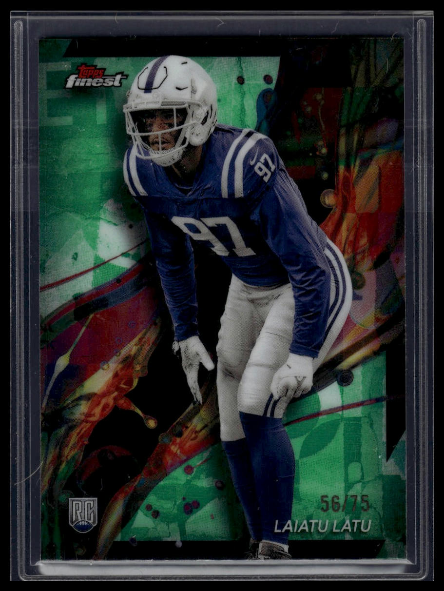 2024 Finest #58 Laiatu Latu Green Refractor #/75