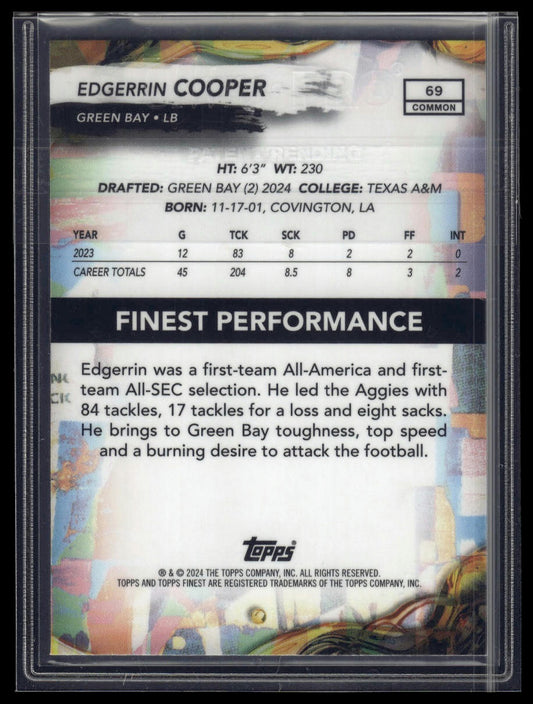 2024 Finest #69 Edgerrin Cooper Blue Refractor #/200