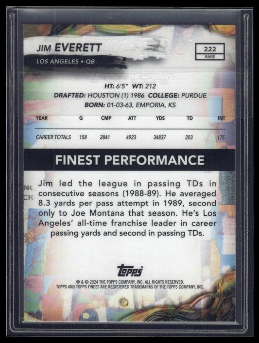 2024 Finest #222 Jim Everett Purple Refractor #/125