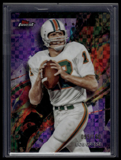 2024 Finest #44 Bob Griese Purple Checkerboard Refractor #/150