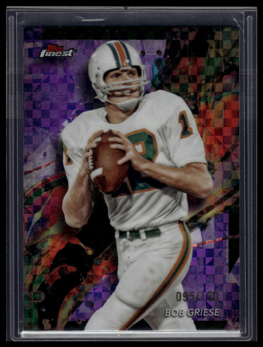 2024 Finest #44 Bob Griese Purple Checkerboard Refractor #/150