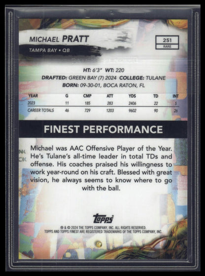 2024 Finest #251 Michael Pratt Green Refractor #/25