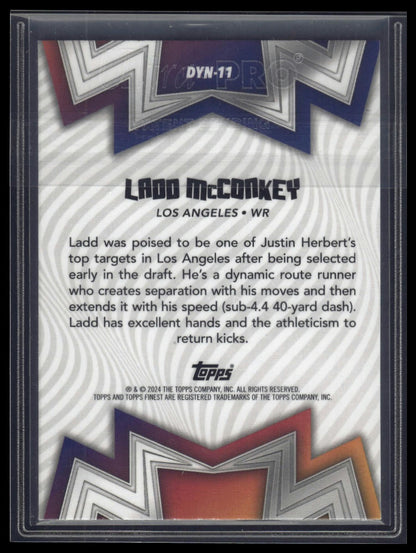 2024 Finest #DYN-11 Ladd McConkey Dynamos Sky Blue Refractor #/150
