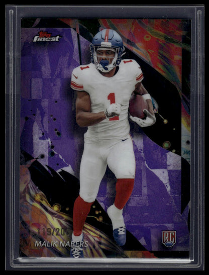 2024 Finest #190 Malik Nabers Purple Refractor #/200