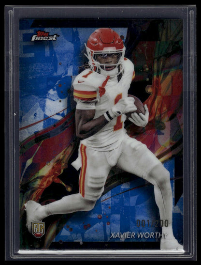 2024 Finest #91 Xavier Worthy Blue Refractor #/200