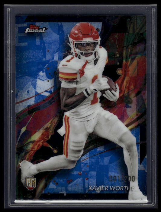 2024 Finest #91 Xavier Worthy Blue Refractor #/200