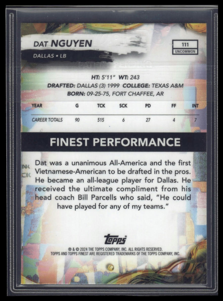 2024 Finest #111 Dat Nguyen Blue Refractor #/150