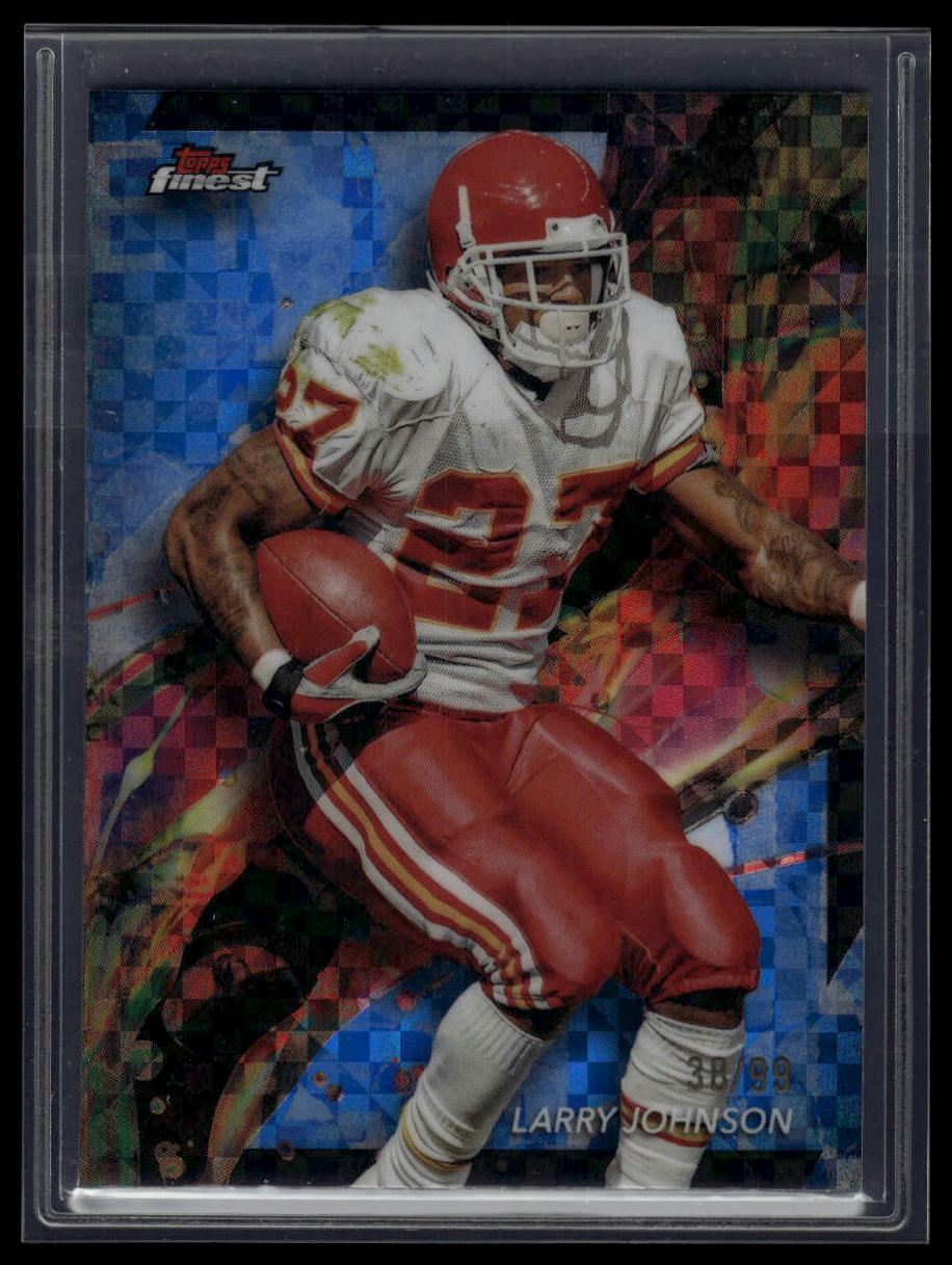 2024 Finest #40 Larry Johnson Blue Checkerboard Refractor #/99