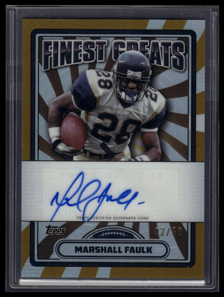2024 Finest #FG-MF Marshall Faulk Finest Greats Auto Gold Geometric /50