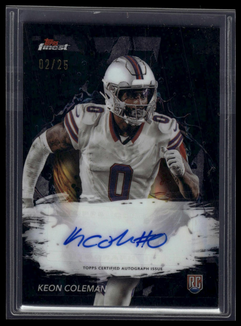 2024 Finest #RFA-KC Keon Coleman Rookie Finest Autographs Black Refractor #/25