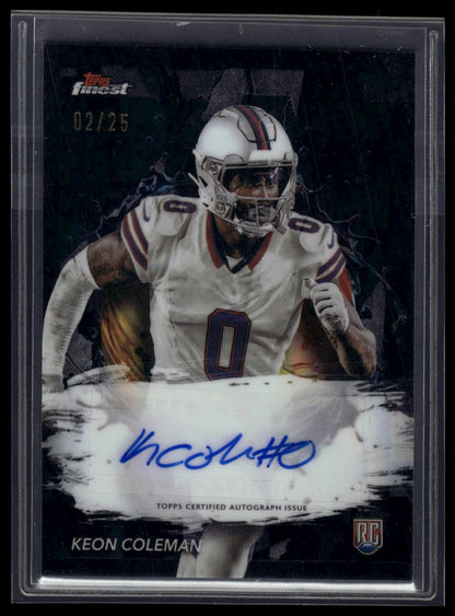 2024 Finest #RFA-KC Keon Coleman Rookie Finest Autographs Black Refractor #/25