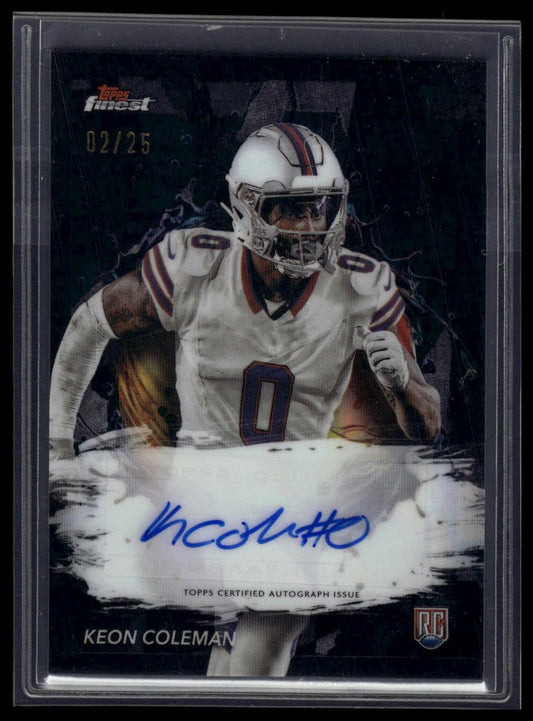 2024 Finest #RFA-KC Keon Coleman Rookie Finest Autographs Black Refractor #/25
