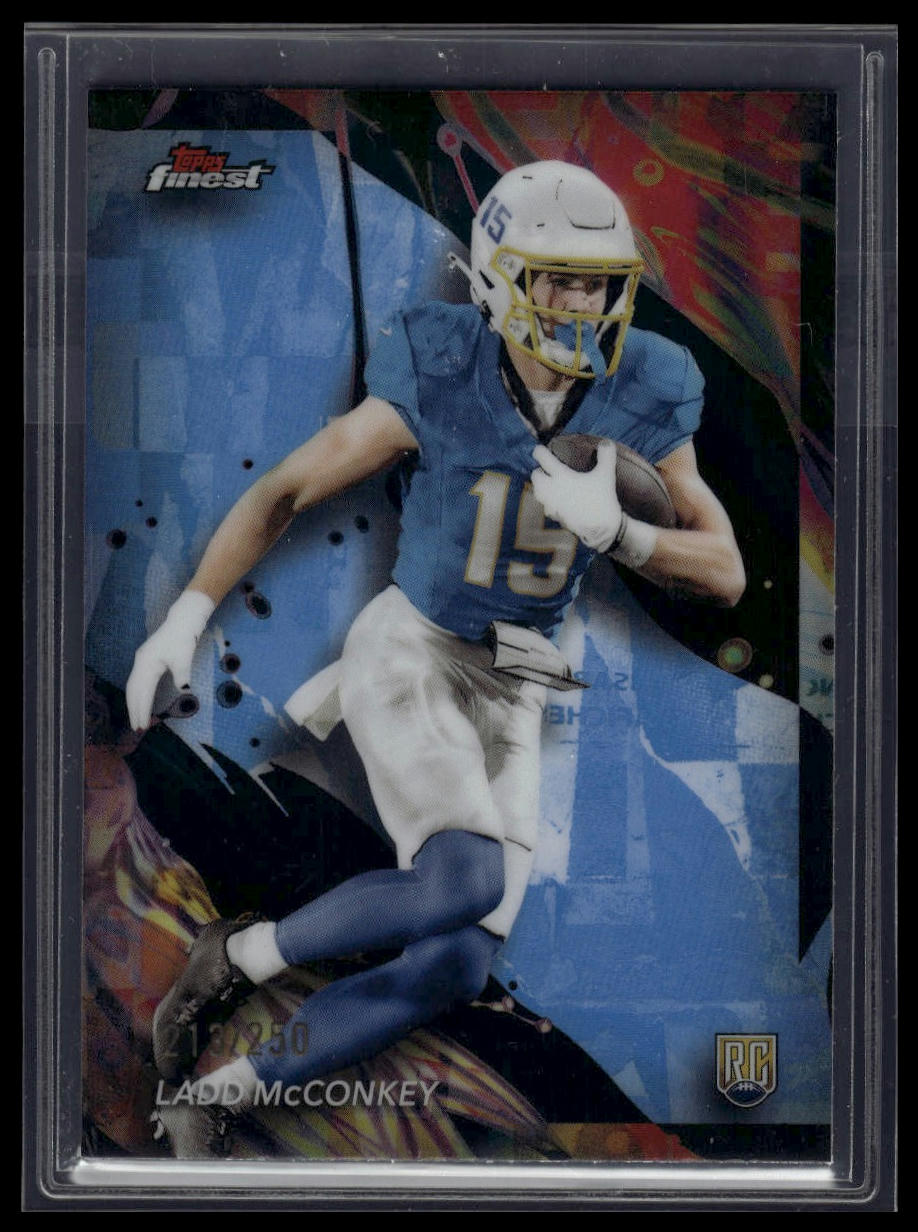 2024 Finest #186 Ladd McConkey Sky Blue Refractor #/250