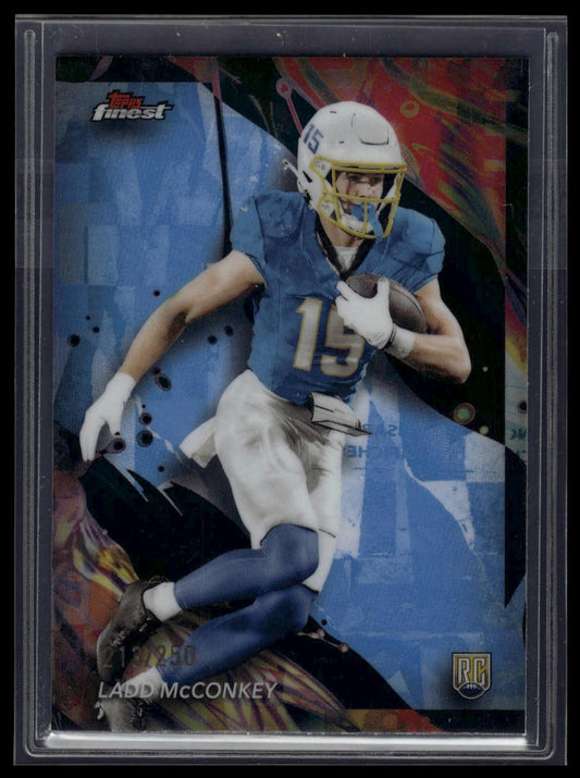 2024 Finest #186 Ladd McConkey Sky Blue Refractor #/250