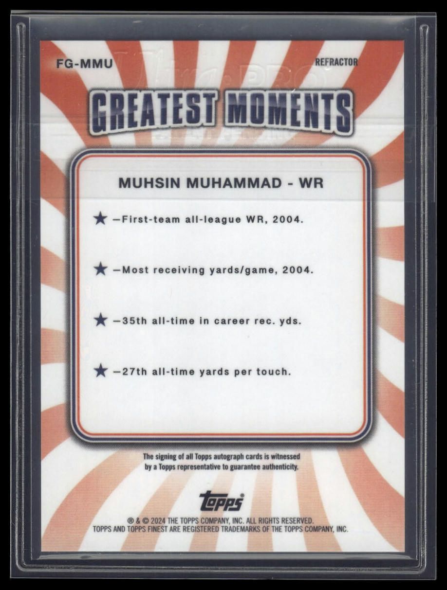 2024 Finest #FG-MMU Muhsin Muhammad Finest Greats Autographs