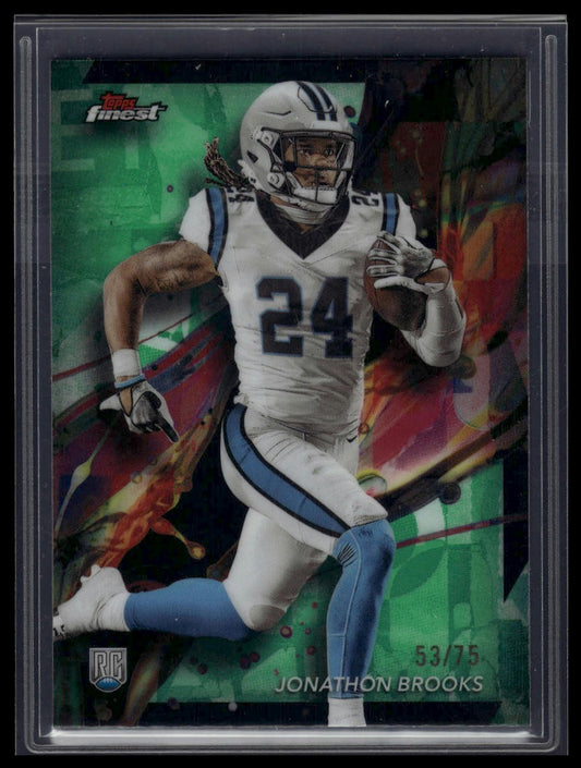 2024 Finest #70 Jonathon Brooks Green Refractor #/75