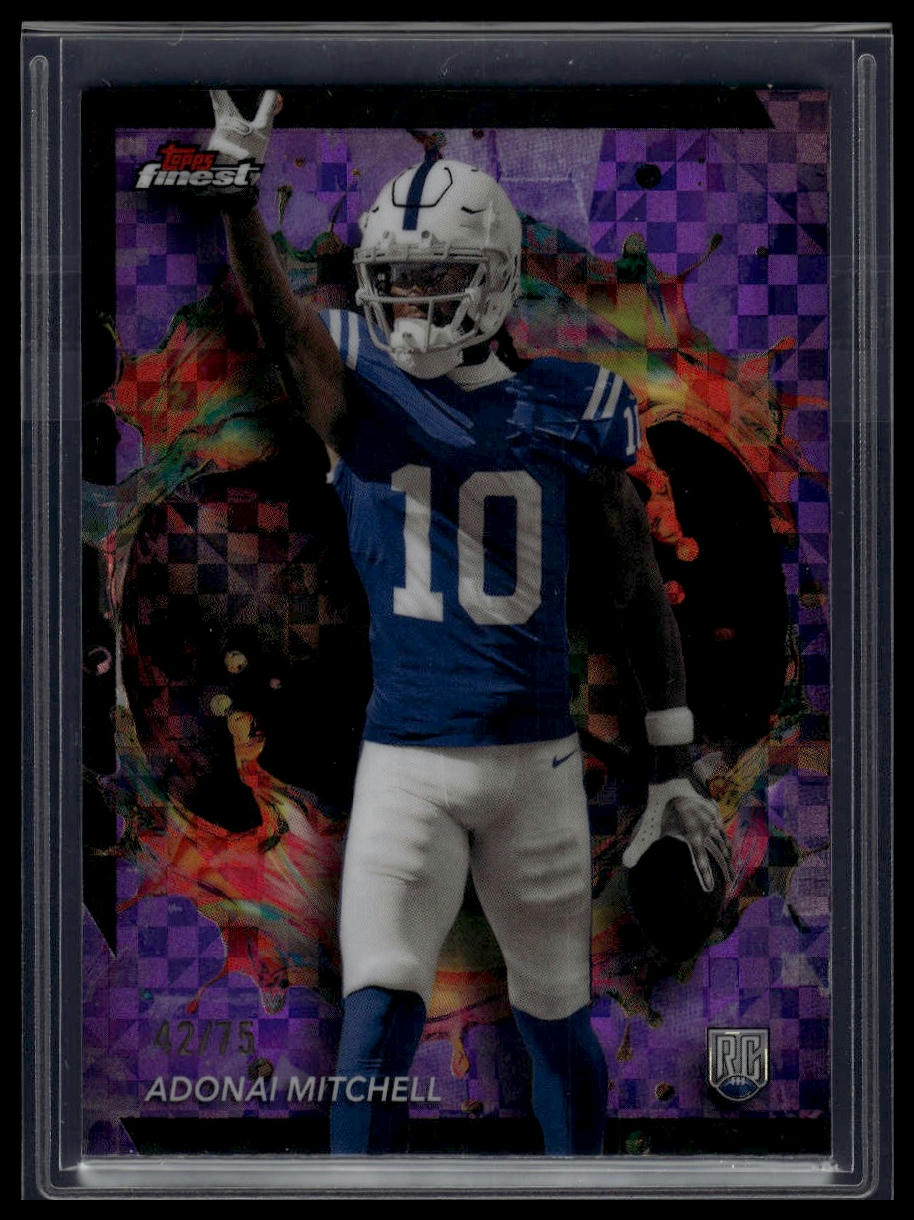 2024 Finest #259 Adonai Mitchell Purple Checkerboard Refractor #/75