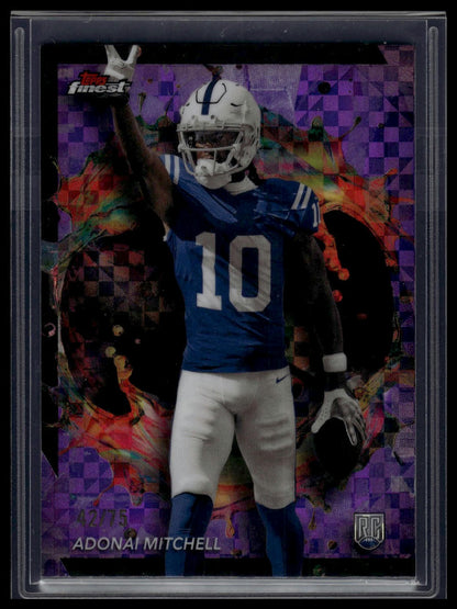 2024 Finest #259 Adonai Mitchell Purple Checkerboard Refractor #/75