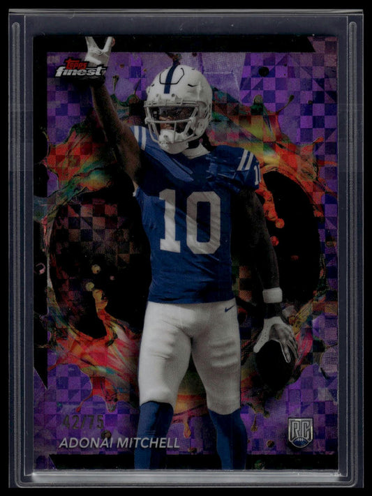 2024 Finest #259 Adonai Mitchell Purple Checkerboard Refractor #/75