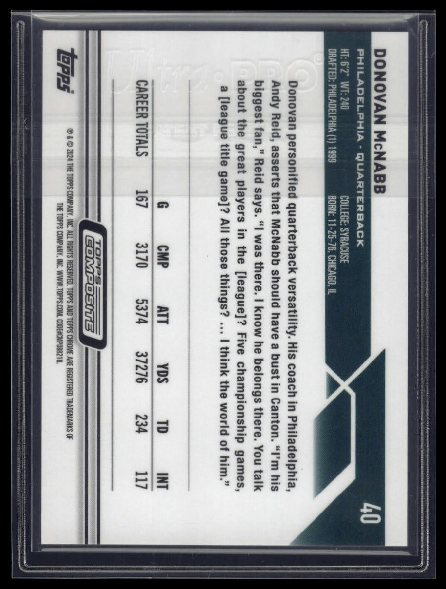 2023 Topps Composite #40 Donovan McNabb Topps Chrome Magenta Refractor #/399