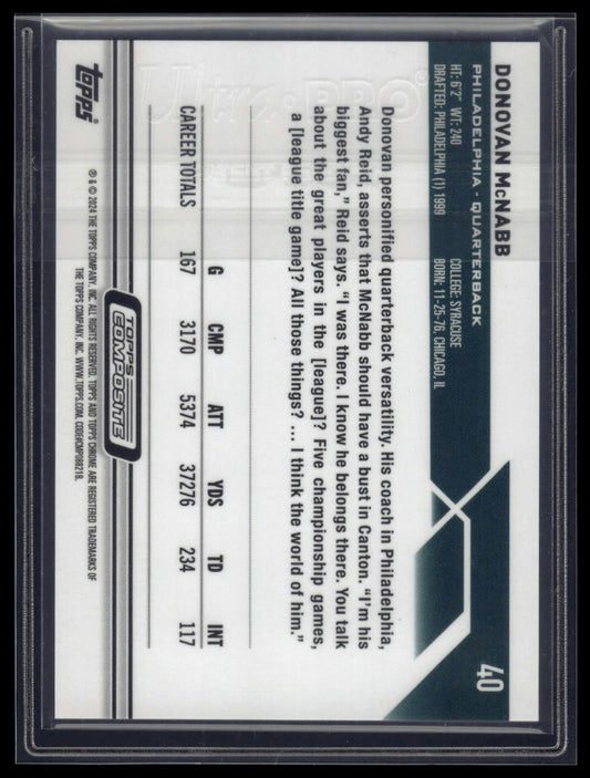 2023 Topps Composite #40 Donovan McNabb Topps Chrome Magenta Refractor #/399