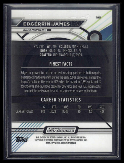2023 Topps Composite #195 Edgerrin James Finest Blue Geometric #/99