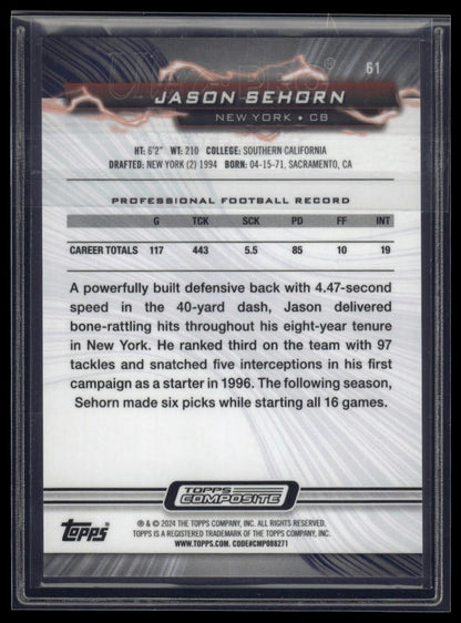 2023 Topps Composite #61 Jason Sehorn Resurgence Yellow Surge #/200
