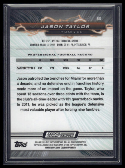 2023 Topps Composite #88 Jason Taylor Resurgence Purple Surge #/99