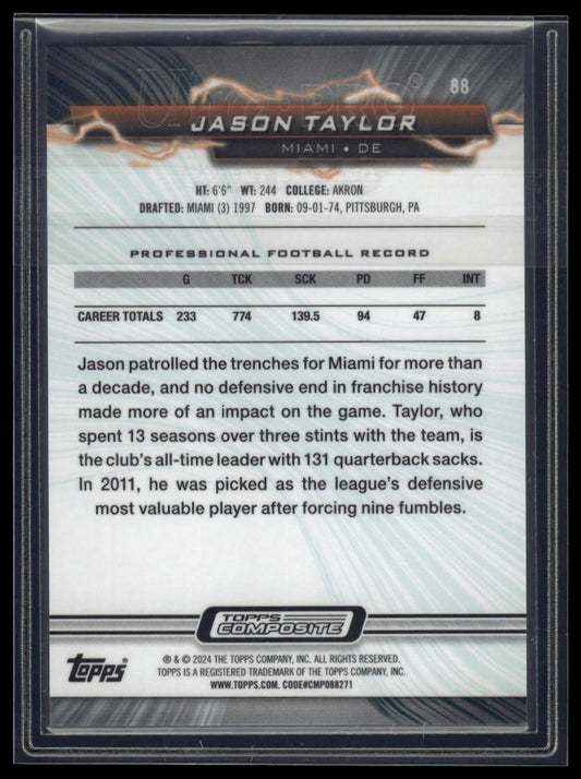 2023 Topps Composite #88 Jason Taylor Resurgence Purple Surge #/99
