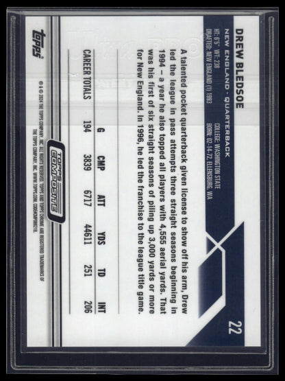 2023 Topps Composite #22 Drew Bledsoe Topps Chrome Green Refractor #/99