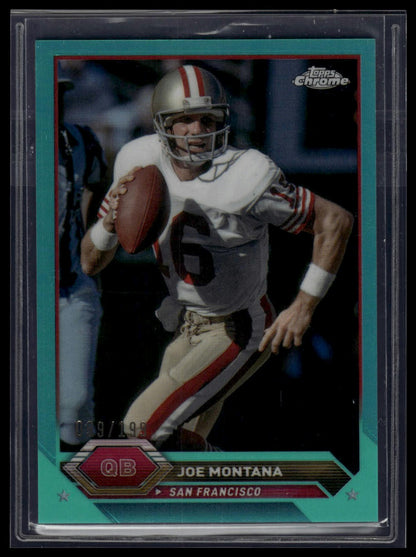 2023 Topps Composite #16 Joe Montana Topps Chrome Aqua Refractor #/199