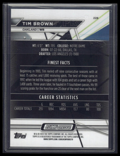 2023 Topps Composite #228 Tim Brown Finest Sky Blue Refractor #/250