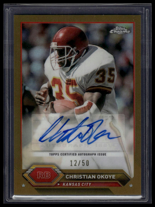 2023 Topps Composite #TCA-CO Christian Okoye Topps Chrome Autographs Gold #/50