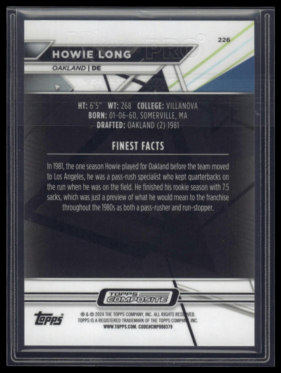 2023 Topps Composite #226b Howie Long Finest Gold Refractor #/25