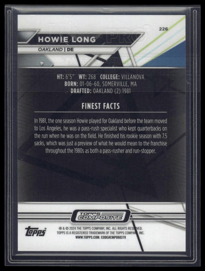 2023 Topps Composite #226b Howie Long Finest Gold Refractor #/25