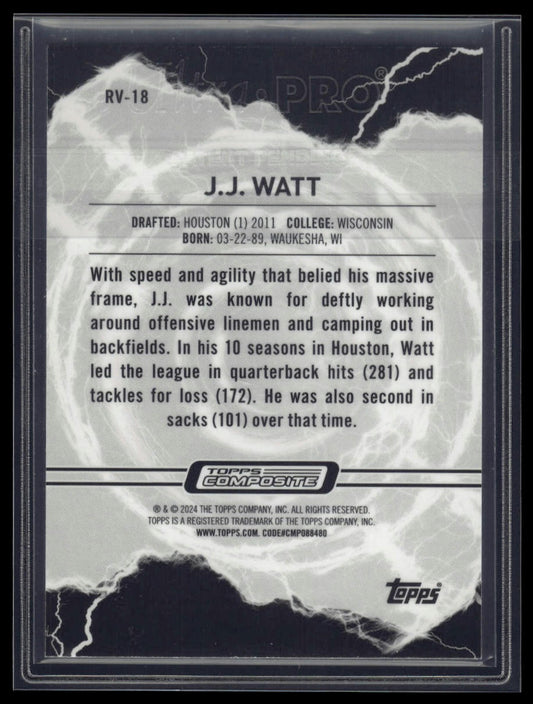2023 Topps Composite #RV-18 J.J. Watt Resurgence Voltaic Blue Wave #/75