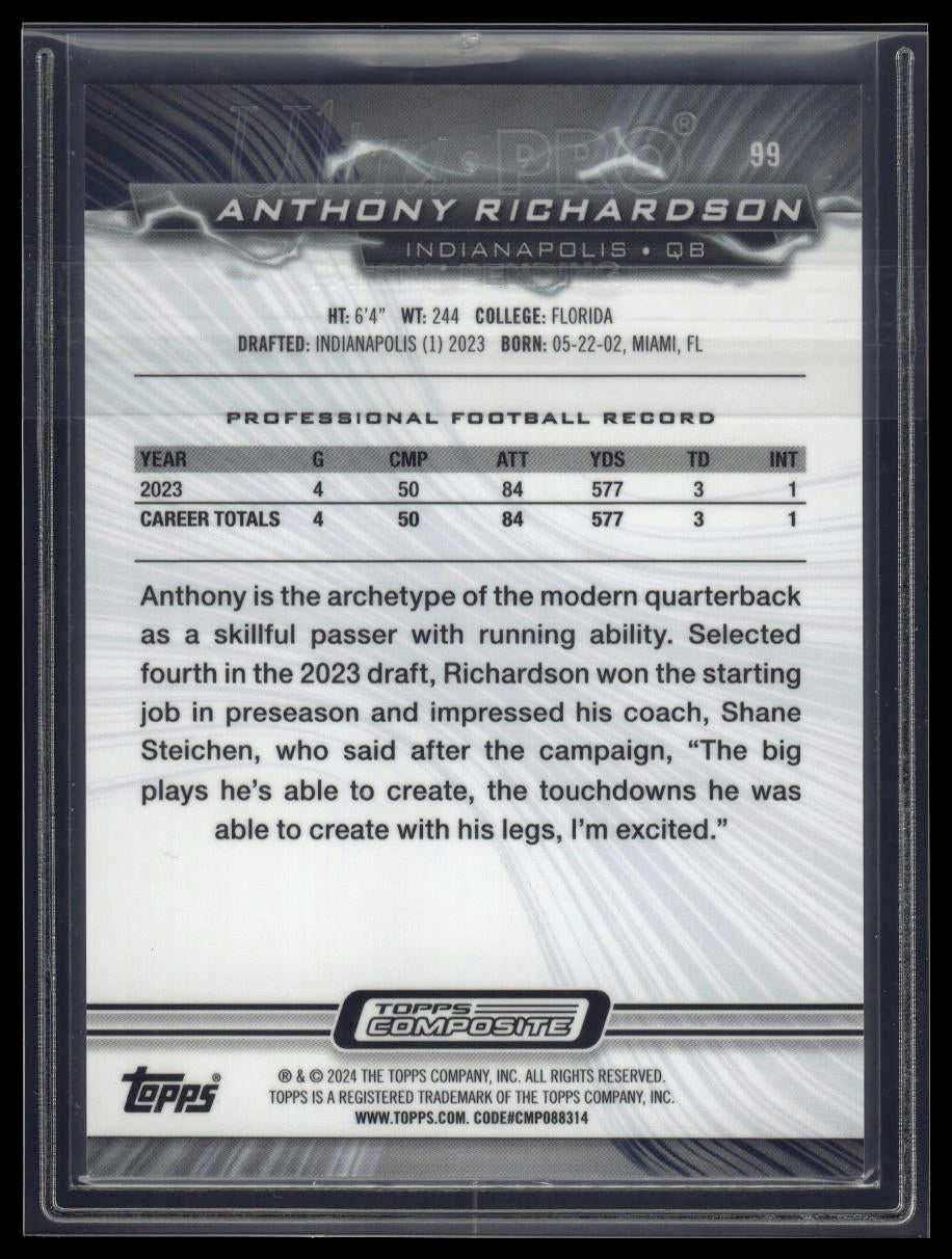 2023 Topps Composite #99 Anthony Richardson Resurgence Surge #/249