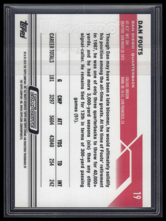2023 Topps Composite #19 Dan Fouts Topps Chrome Magenta Refractor #/399
