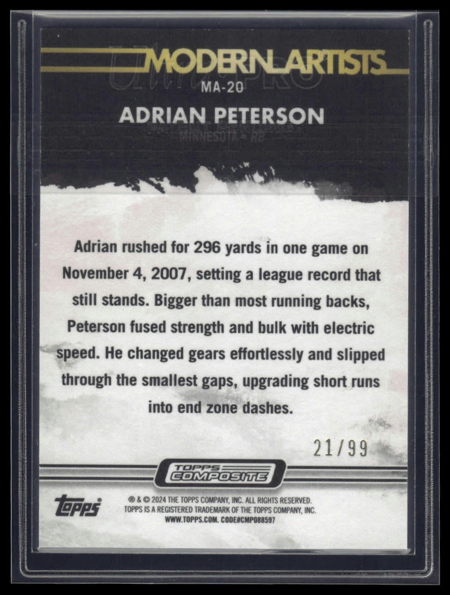 2023 Topps Composite #MA-20 Adrian Peterson Modern Artists Blue #/99