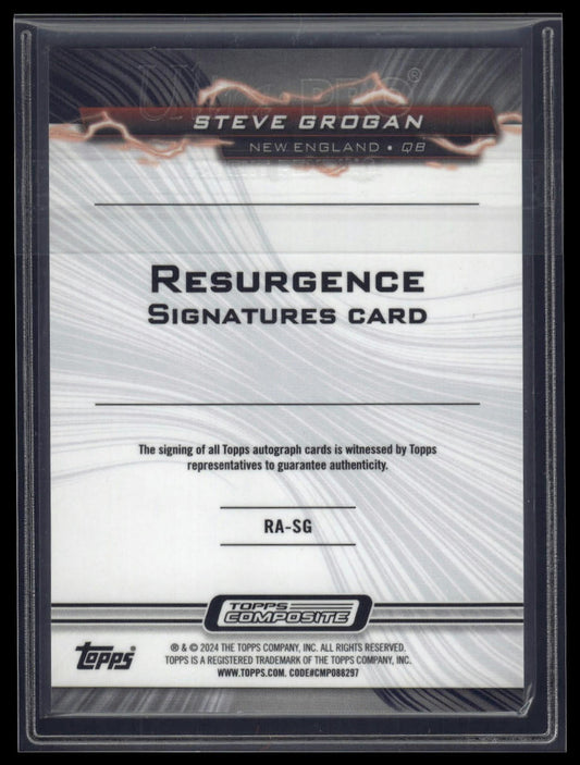 2023 Topps Composite #RA-SG Steve Grogan Resurgence Signatures