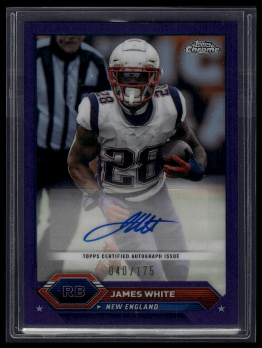 2023 Topps Composite #TCA-JWH James White Topps Chrome Autographs Purple #/175