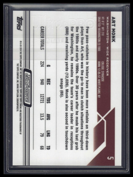 2023 Topps Composite #5 Art Monk Topps Chrome Green Geometric #/75