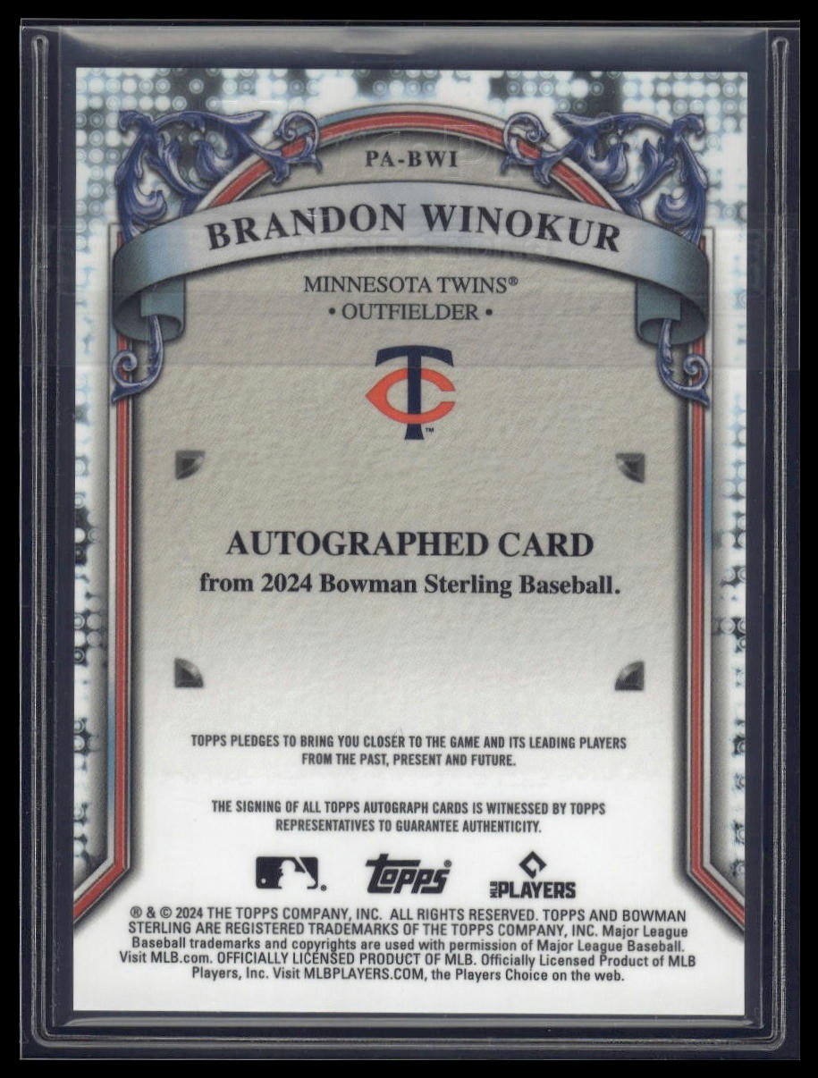 2024 Bowman Sterling #PA-BWI Brandon Winokur Prospect Autographs